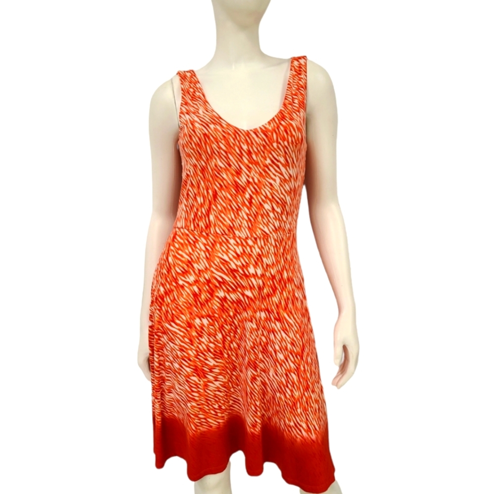 Athleta Starfish Orange Reef Print Dreamin Jersey Dress size Small